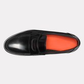 Men's black leather penny loafer dress